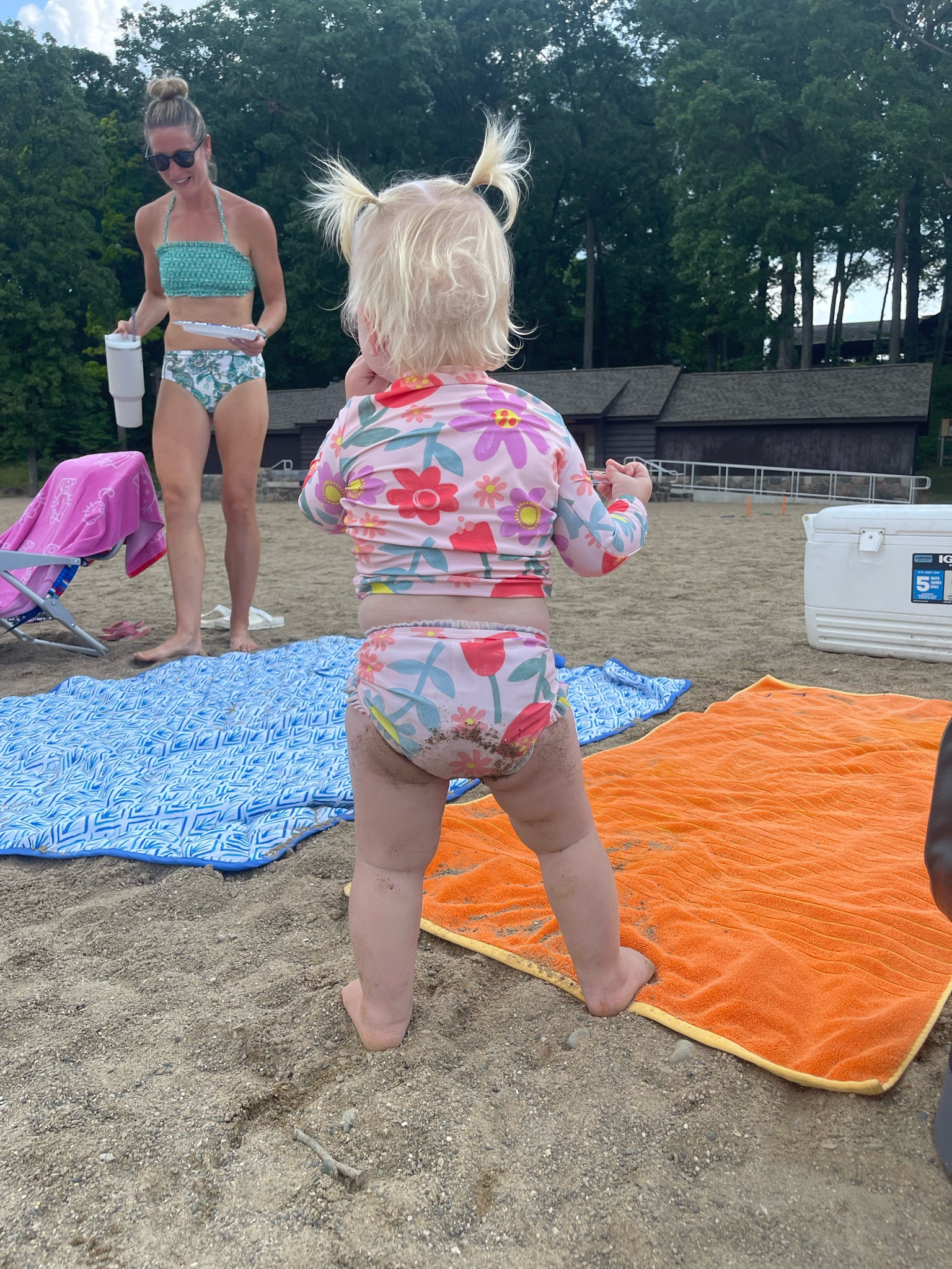 Sandy toes and cheeks 🥰 we love this suit from Target! I have t saw this print again but have linked their newer prints of the same suit! 

#LTKSwim #LTKBaby #LTKSeasonal
