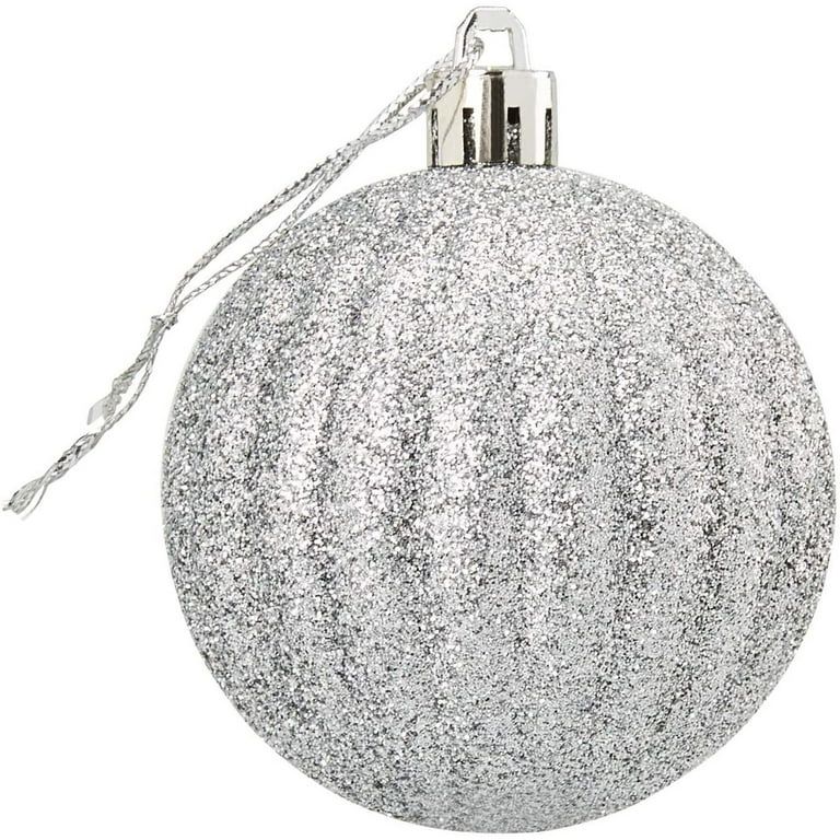 Mini Glitter, Mirror Shatterproof Christmas Tree Ball Ornaments (Teal, Silver, 1.5 in, 48 Pack) | Walmart (US)