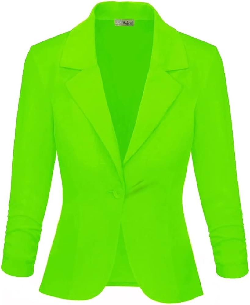 Hybrid Women's Casual Work Office Stretch Ponte Blazer Jacket Made in USA | Amazon (US)