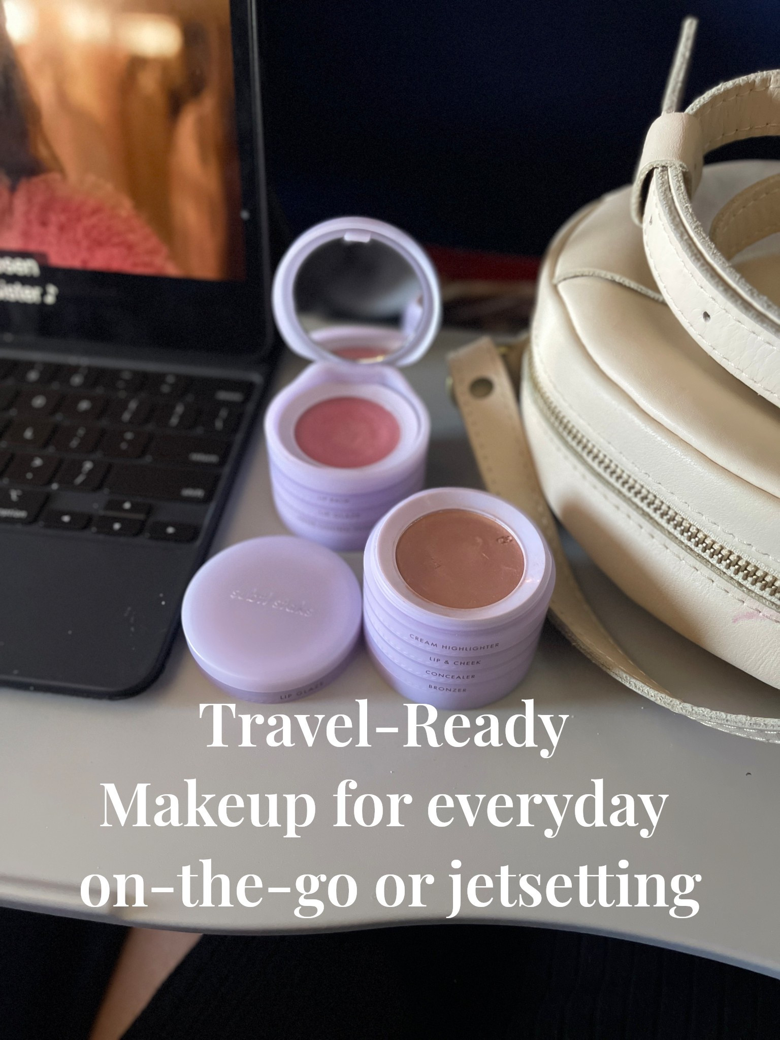 These makeup staks have been my go-to for everyday makeup and touch-ups on-the-go. Today’s airplane makeup took me 10 minutes to do a quick complexion and natural blushed makeup look. 

The Stak can be customized to suit your makeup preferences and everything fits into a compact stak with a mirror and mini brush. I like to use that brush for my highlighter! ✨ The retractable full size blush is what I use mostly for everything else. (TIP: Add a dry brush cleaner to your cart to clean your makeup brush between colors/products.)

Related: makeup compact, cream foundation and concealer, cream blush, lip and cheek, powder highlighter, cream highlight, shine control powder, lip balm, lip glaze, bronzer

#LTKStyleTip #LTKTravel #LTKBeauty