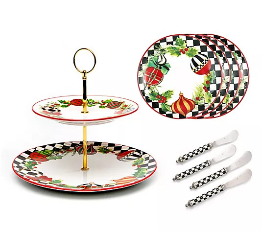 MacKenzie- Childs Deck The Halls Entertaining 9 Piece Set - QVC.com | QVC