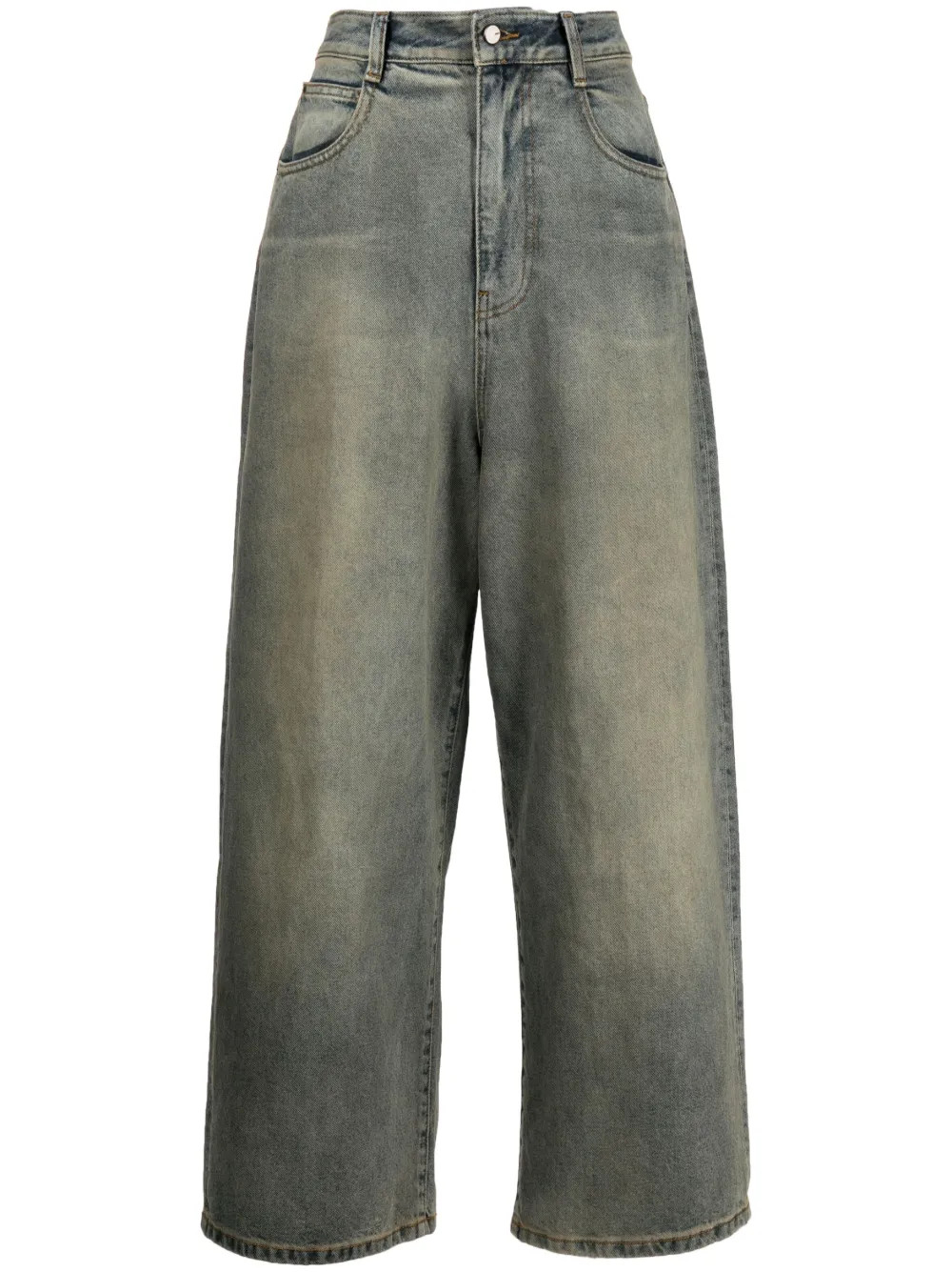 high-waisted cotton jeans | Farfetch Global