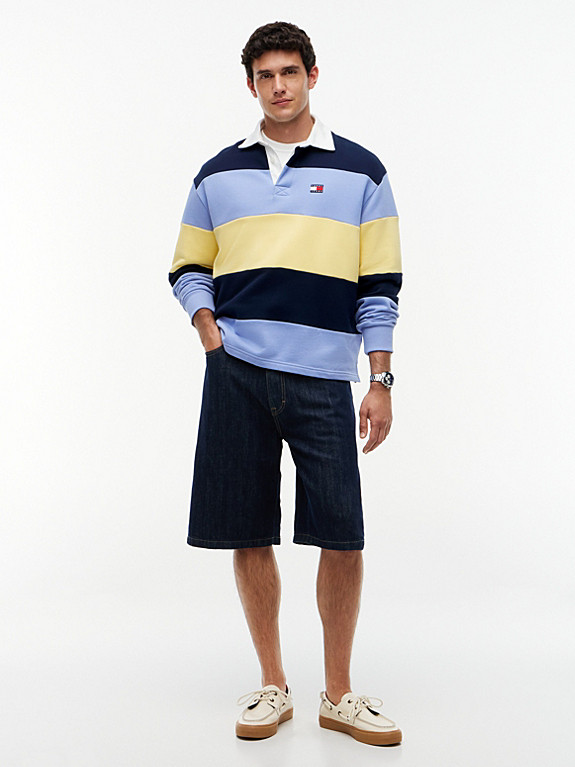 Tommy Badge Stripe Relaxed Rugby Shirt | Tommy Hilfiger UK