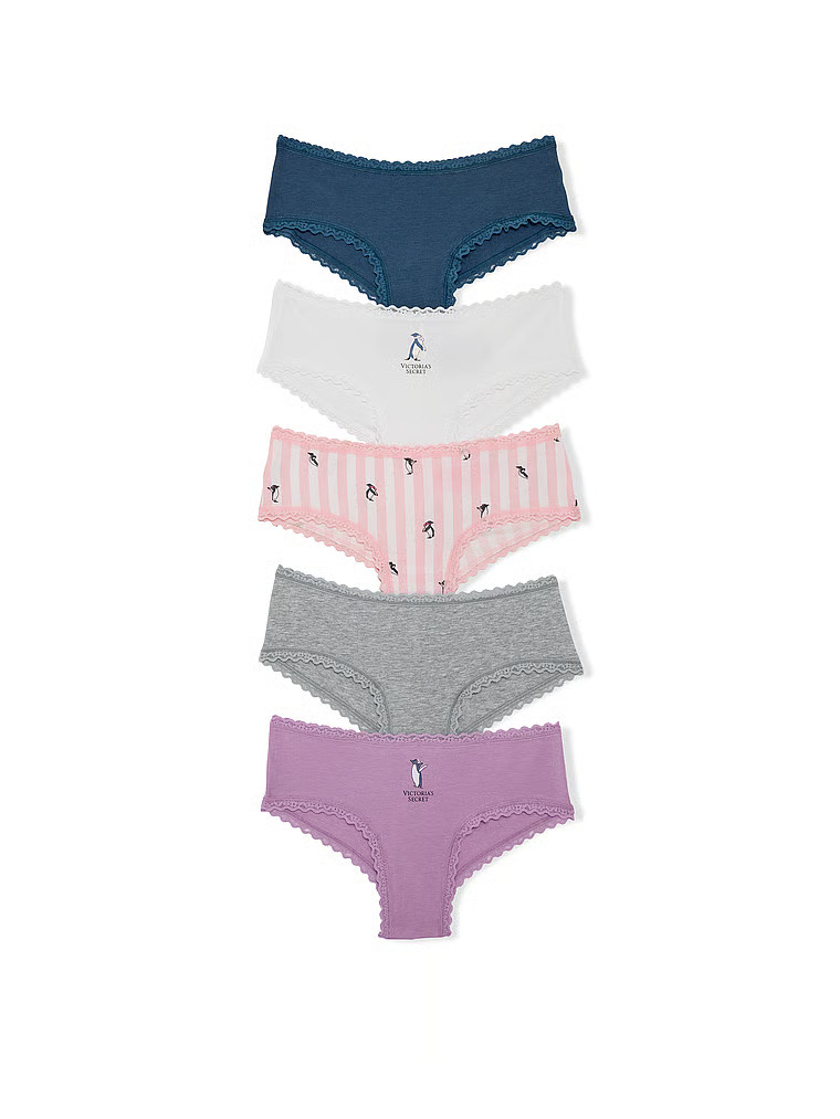 Buy 5-Pack Cotton Lace-Trim Cheeky Panties, Multi - Order PACKAGED-PANTY online - Victoria's Secr... | Victoria's Secret (US / CA )