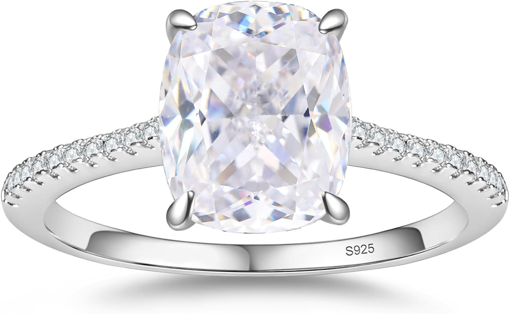 CZ Engagement Rings for Women,Women's Round/Pear/Oval/Cushion/Radiant Cut 925 Sterling Silver Sol... | Amazon (US)