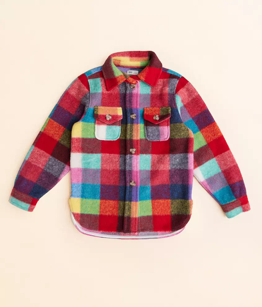 Girls - Plaid Fleece Shacket | Buckle
