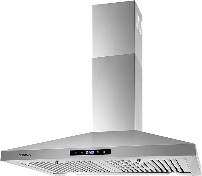 SNDOAS Range Hood 30 inches,Stainless Steel Wall Mount Range Hood,Vent Hood 30 inch w/Touch Contr... | Amazon (US)
