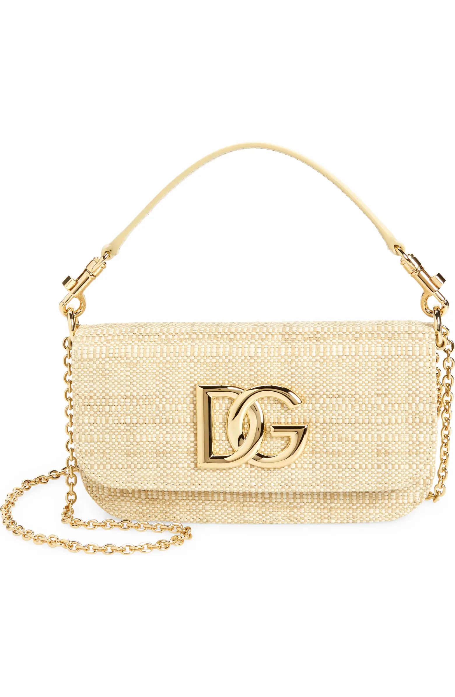 Dolce&Gabbana 3.5 Woven Raffia Top Handle Bag | Nordstrom | Nordstrom