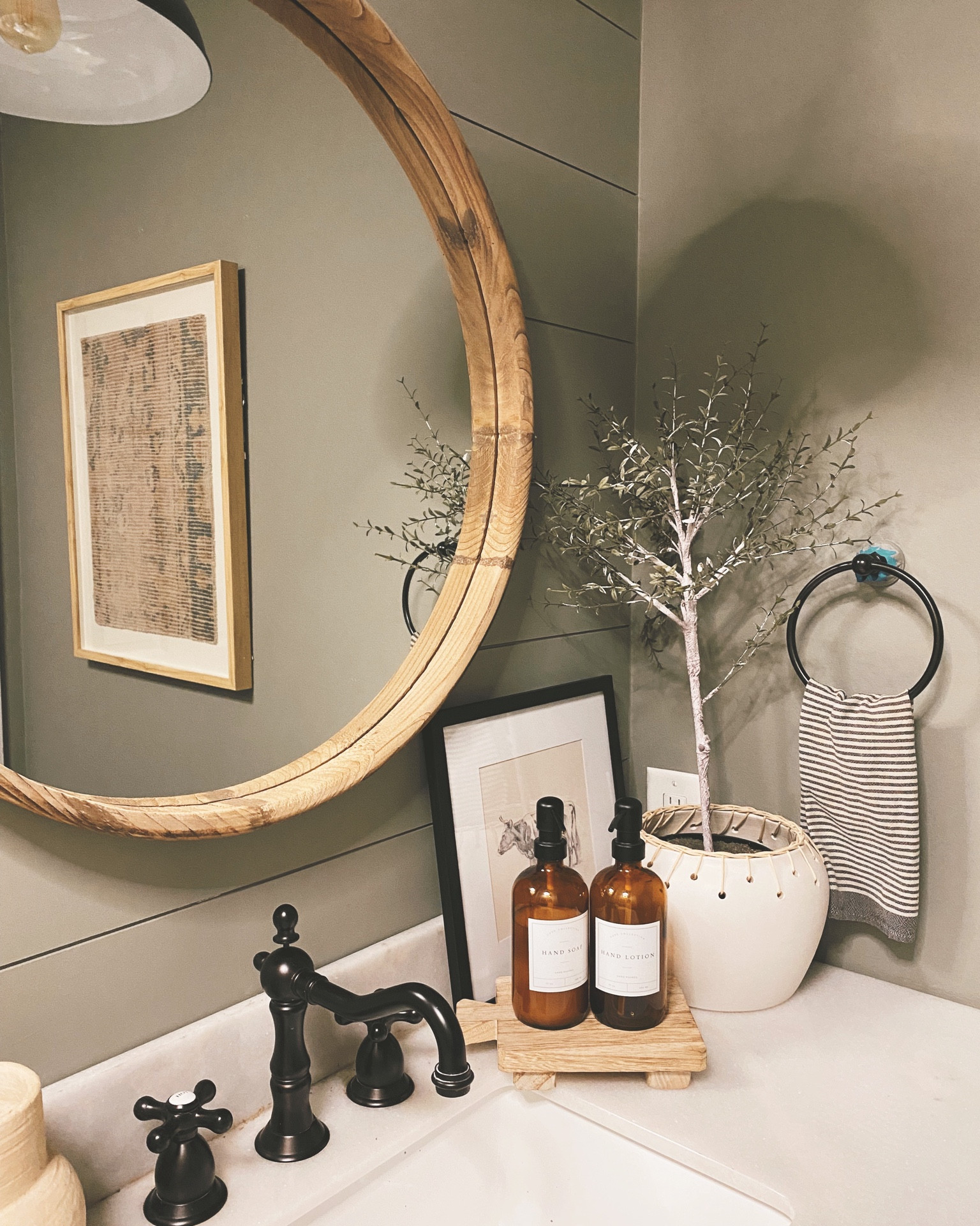 Bathroom countertop vanity powder room decor 🤍 #bathroom #powderroom #art #decor 

#LTKstyletip #LTKhome