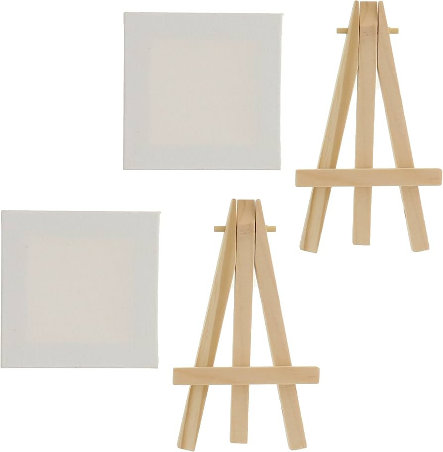Hello, Artist! Party Pack Mini Canvas with Easel, 4 Pieces, None | Amazon (US)