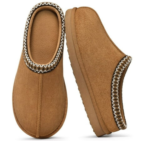 Litfun Memory Foam Slippers for Women Men Cozy Warm House Shoes Indoor and Outdoor, Khaki | Walmart (US)