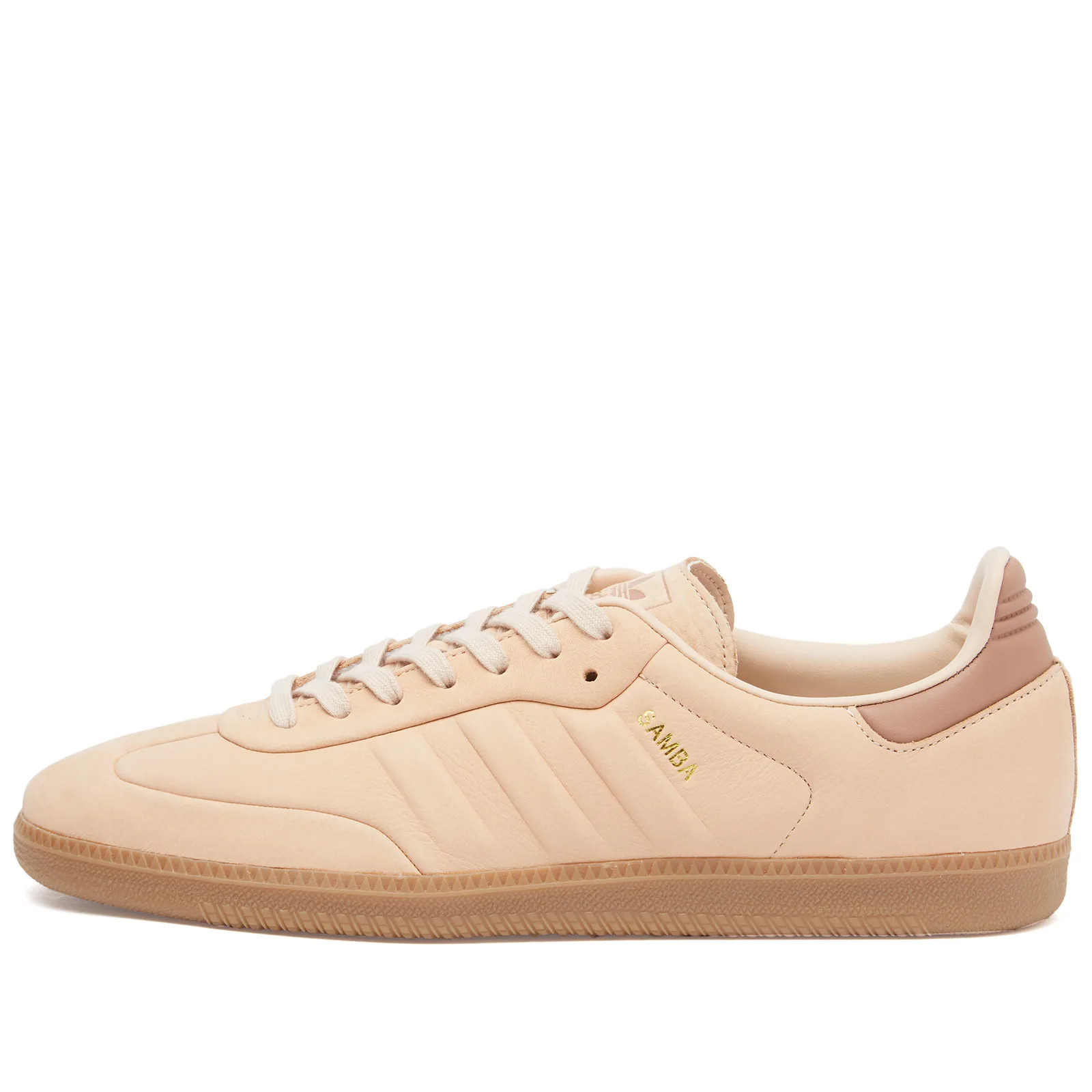 Adidas Samba Sneakers in Halo Blush/Clay/Gum, Size UK 9 | END. Clothing