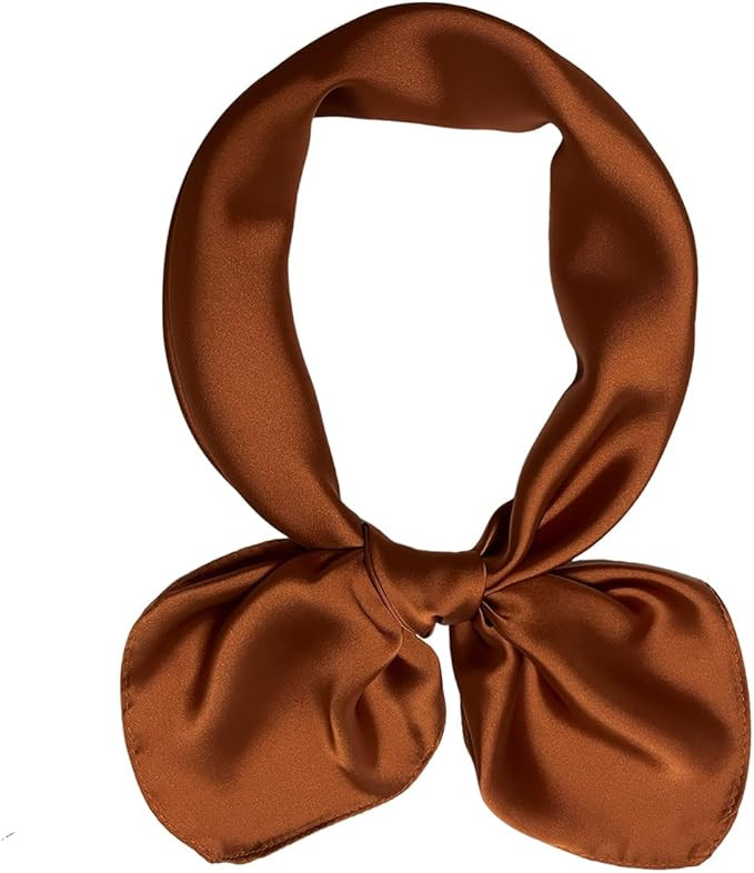 Silk Head Scarf for Women Satin Neck Scarves Square Solid Hair Bandana Headband 27.5" | Amazon (US)