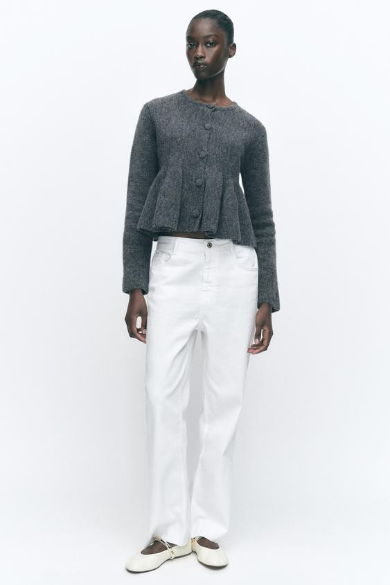 PEPLUM KNIT CARDIGAN | Zara US