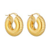 14K Gold Thick Chunky Hoop Earrings Huggie Hoops for Women Girls | Walmart (US)
