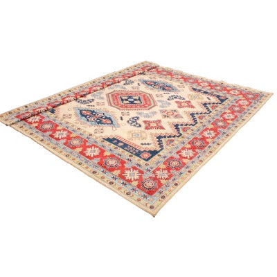 One-of-a-Kind Dianara Hand-Knotted New Age 12'3" x 12'10" Wool Area Rug in Ivory/Red | Wayfair North America