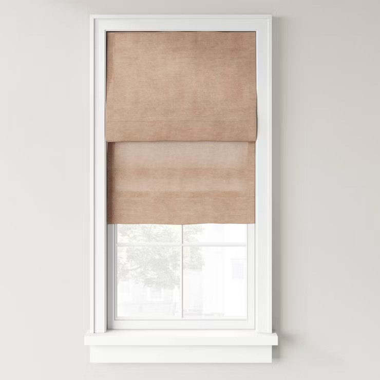 1pc Light Filtering Cordless Jute-Like Roman Window Shade Dark Natural - Threshold™ | Target