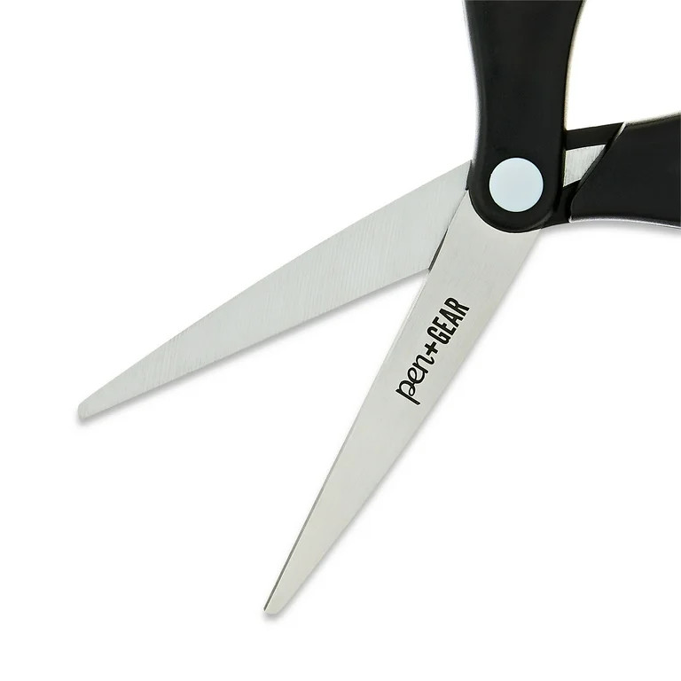 Pen+Gear 8-inch All-Purpose Stainless-Steel Scissors, Pointed, School Supplies, Black | Walmart (US)