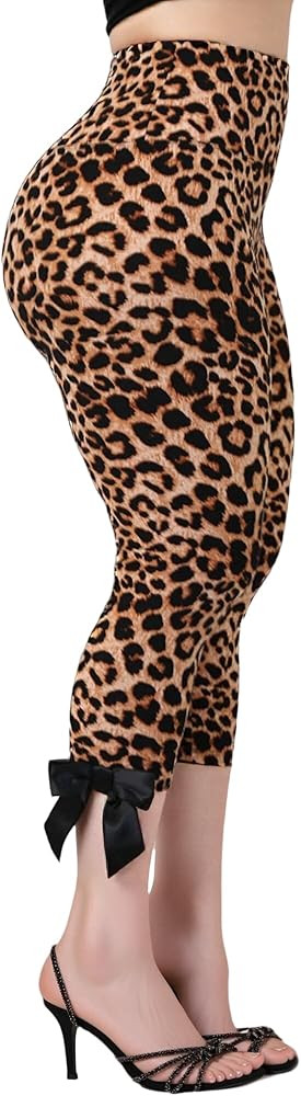KMBANGI Women Skinny Capri Leggings Bow Tie Up Knee Length Capris Pants Sexy Stretchy Slim Fit Cr... | Amazon (US)