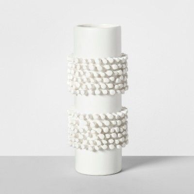 7.7" x 3.2" Porcelain Tufted Vase White - Opalhouse&#8482; | Target