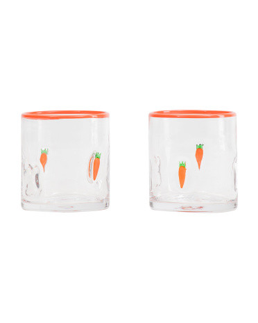Set Of 2 Easter Bunny Carrot Icon Glasses | TJ Maxx