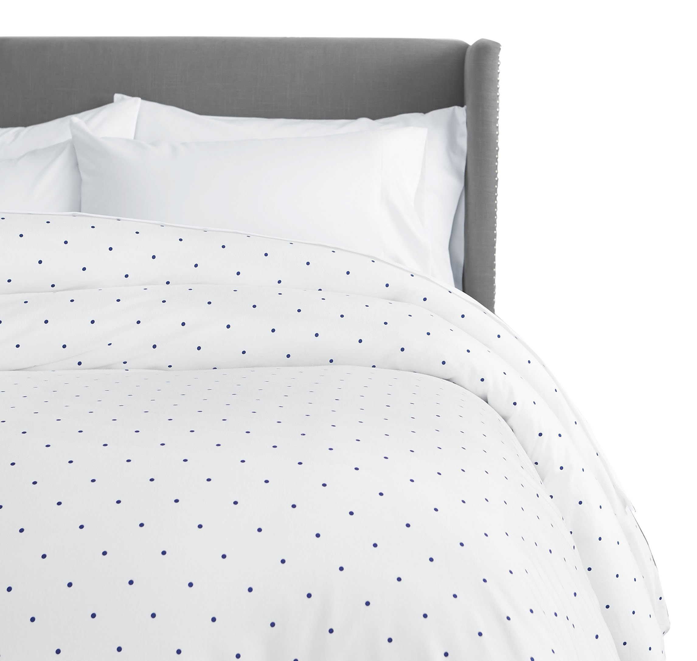 Amazon Brand – Pinzon 170-Gram Flannel Cotton Duvet Cover, Full, Navy Dot | Amazon (US)