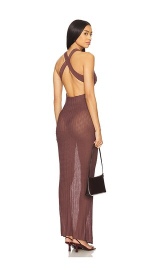 Clover Maxi Dress in Brown | Revolve Clothing (Global)
