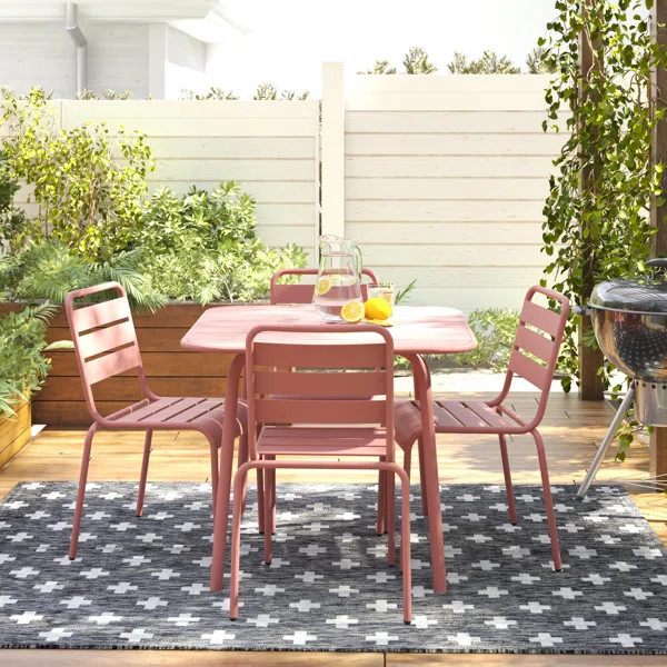 June Square 4 - Person 35.4'' Long Dining Set | Wayfair North America