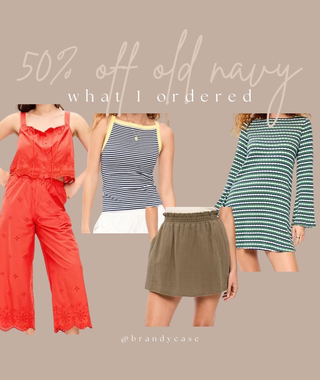 So many cute pieces for spring and summer! I sized up in everything but the striped tank!

Spring, summer, vacation 