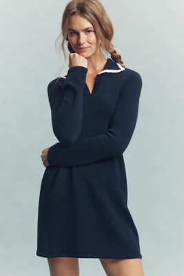 Daily Practice Long-Sleeve Polo Knit Mini Dress | Anthropologie (US)