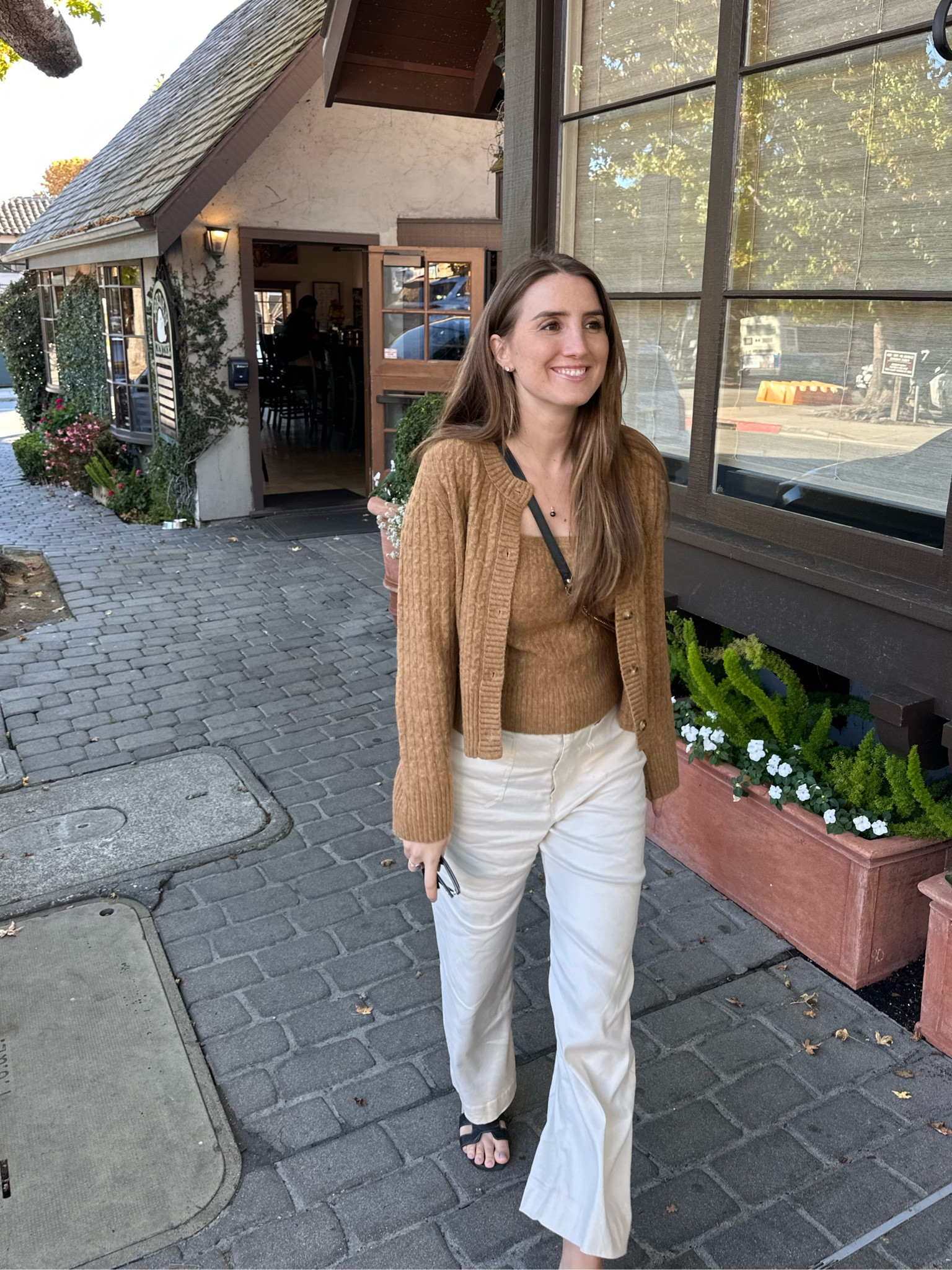 My outfit of the day in Carmel by the Sea! Wearing a size 28 pants (I suggest sizing down!!). 

The Abercrombie cable knit comes together as a pair! Wearing a size medium.

#LTKFindsUnder100 #LTKSeasonal #LTKTravel