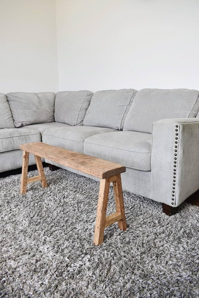 Rustic Wood Bench, Solid Bench, Farmhouse Style Bench, Entryway Furniture, Dining Room Bench, Ent... | Amazon (US)