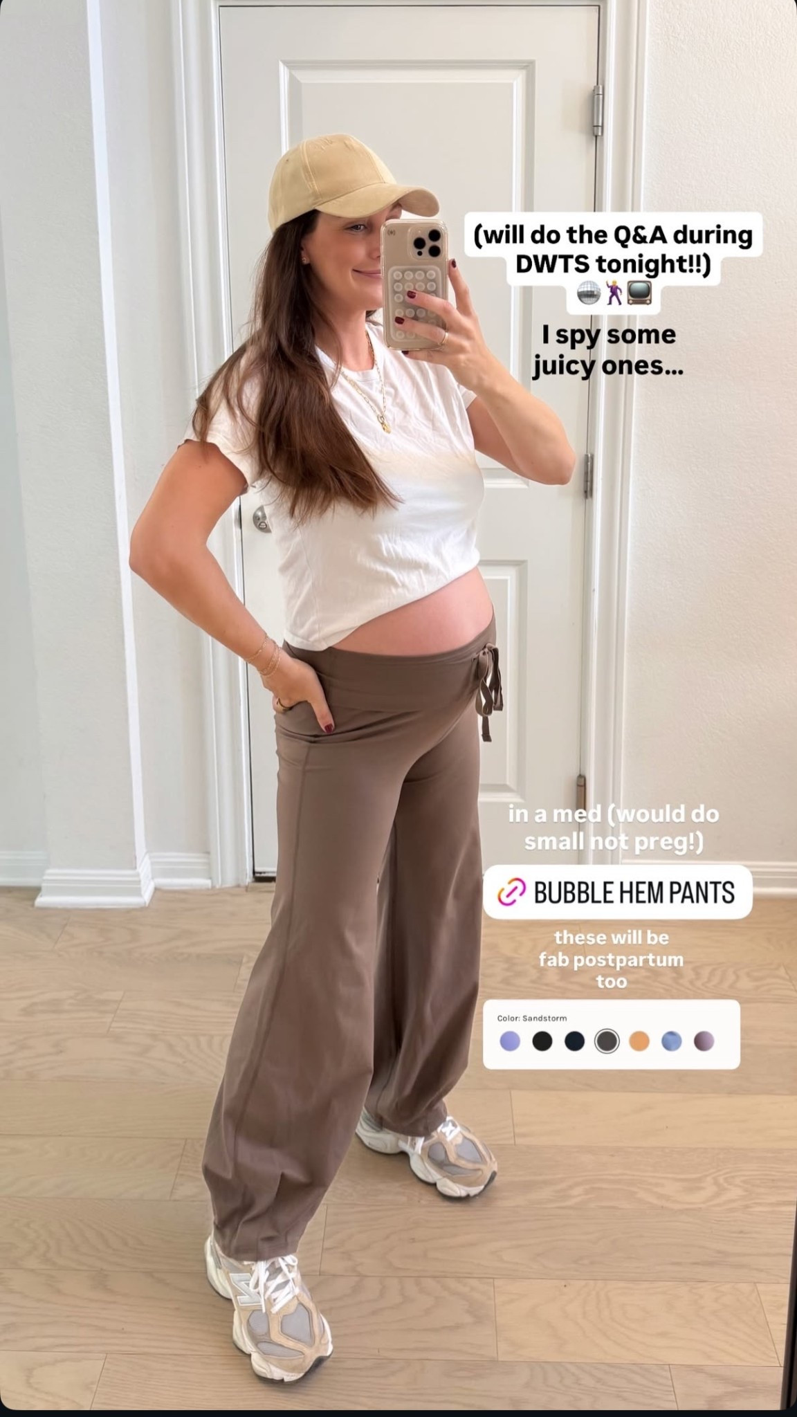Wearing a medium in these bubble hem pants (would wear a small not pregnant?

#LTKStyleTip