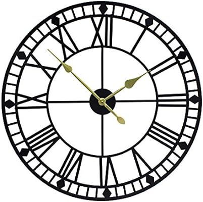 YIDIE 32 inch Pure Metal Large Wall Clock Decorative Display Non-Ticking Battery Operated Decor C... | Amazon (US)