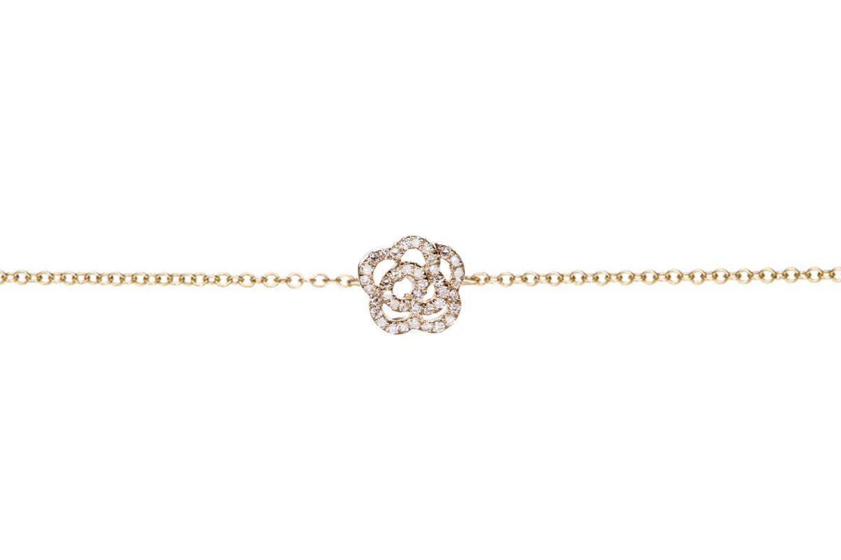 Diamond Rose Chain Bracelet | EF Collection