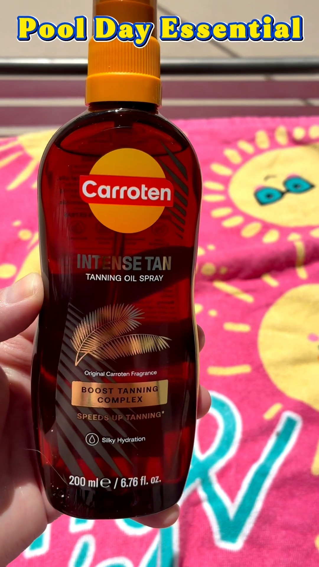 Poolside tanning days just hit different! 😎☀️ SPF first ALWAYS, then adding the glow with my favorite tanning oil from Carroten for the ultimate summer bronze. ✨🌴 

#carroten #tanningoil #poolsidevibes #summerglow #sunshineenergy

#LTKvlog #LTKdayinmylife #LTKBeauty