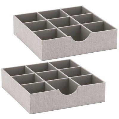 Household Essentials 9 Section Hard-Sided Drawer Organizer Silver | Target