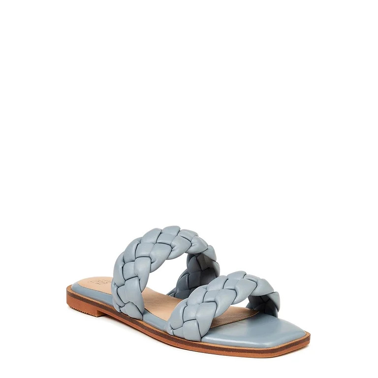 Time and Tru Women's Braided Two Band Sandals - Walmart.com | Walmart (US)