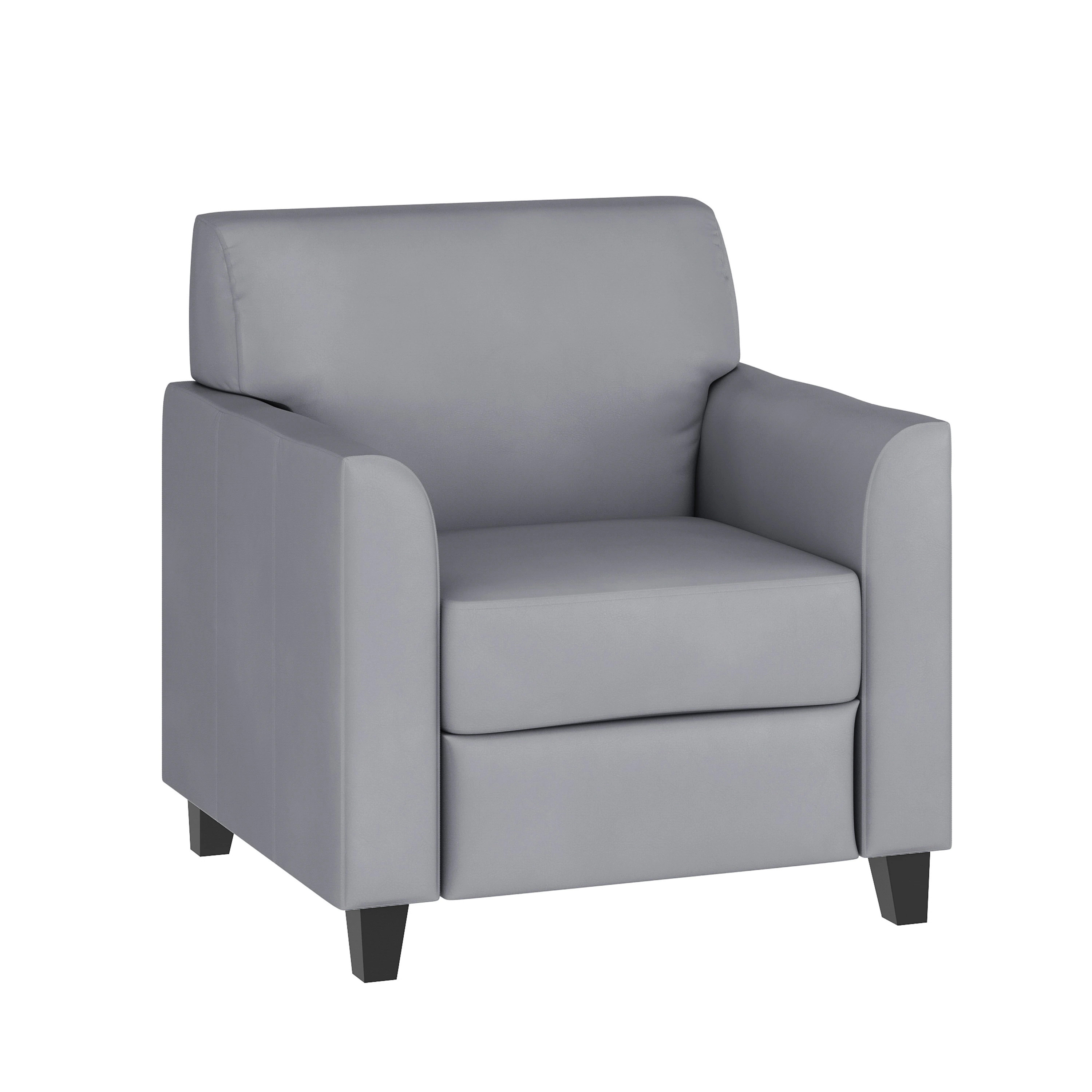 Flash Furniture HERCULES Diplomat Series 30.5-in W Modern Gray Faux leather Accent Armchair | 889142060024 | Lowe's