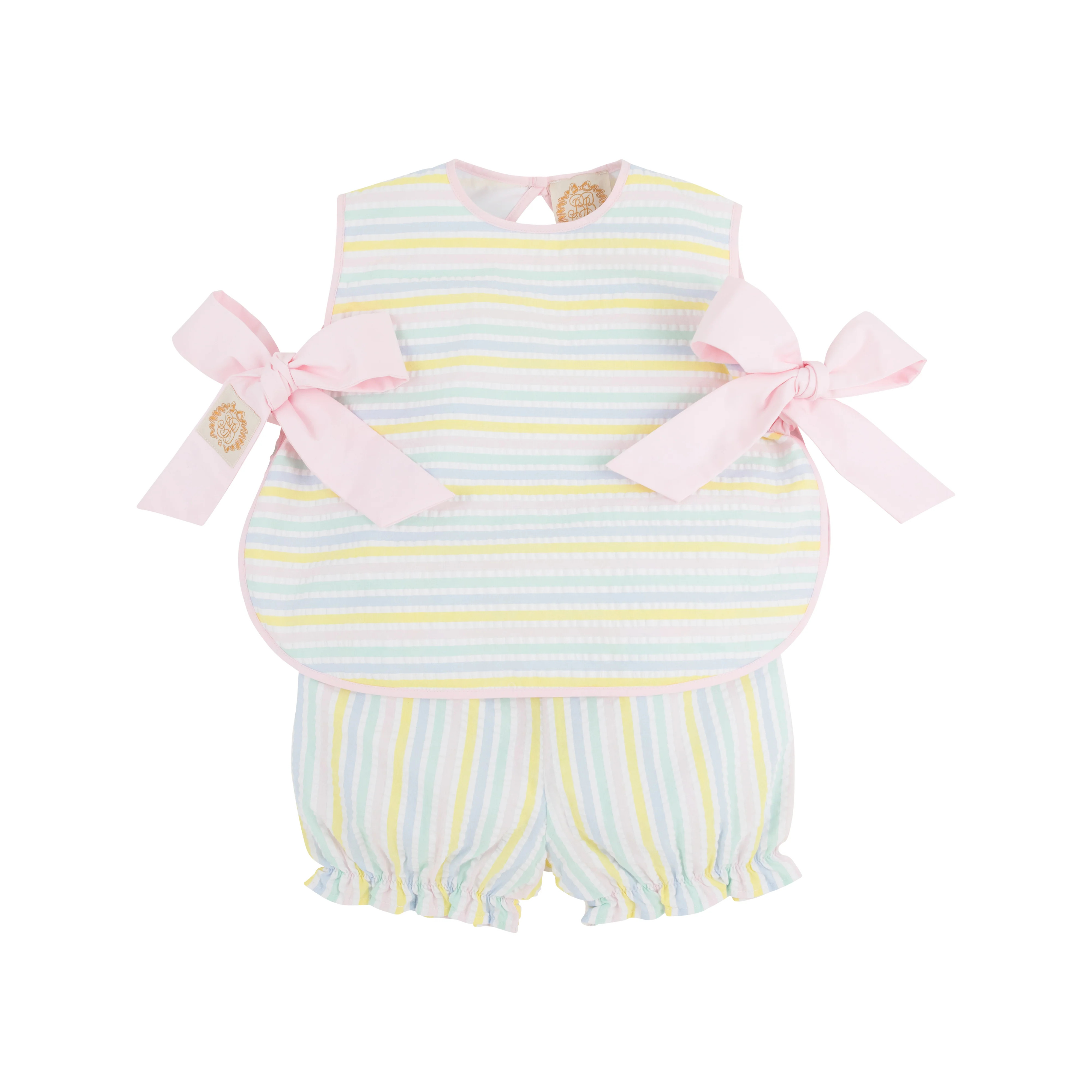 Talbott Tie Side - Siesta Key Seersucker with Palm Beach Pink | The Beaufort Bonnet Company