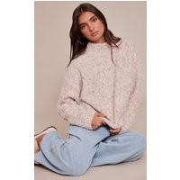 Beige Marl Oversized Jumper, Camel | PrettyLittleThing UK