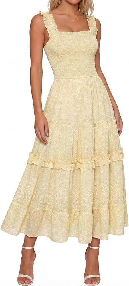 SCARLET DARKNESS Floral Dress for Women 2026 Flowy Sundress Smocked Cottagecore Dresses | Amazon (US)