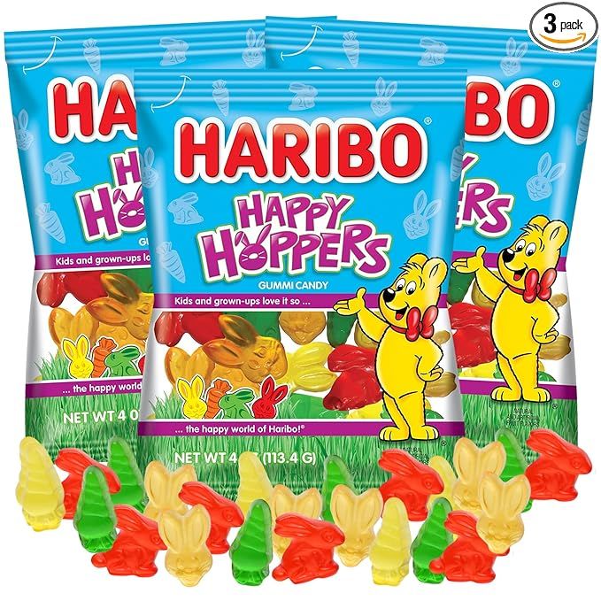 Needzo 2023 Gummy Bears Happy Hoppers Candy, Assorted Gummi Fruit-Flavored Bunny and Carrot Shape... | Amazon (US)