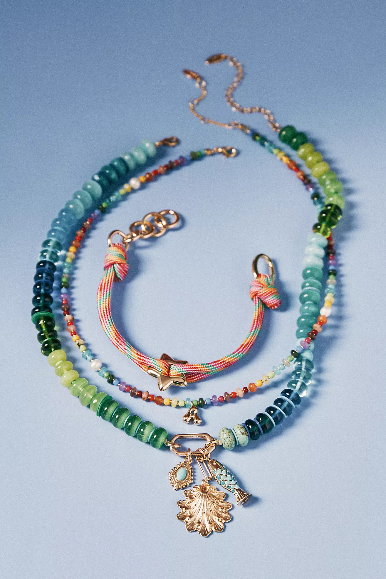 Beaded Charm Cluster Necklace | Anthropologie (US)