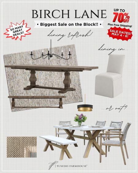Do you entertain in or out in the summer? Birch Lane has you covered on both with their “Biggest Sale on the Block!” Refresh your dining spaces with new tables, chairs, rugs, lighting and decor. 

#LTKsalealert #LTKhome 

#LTKSeasonal