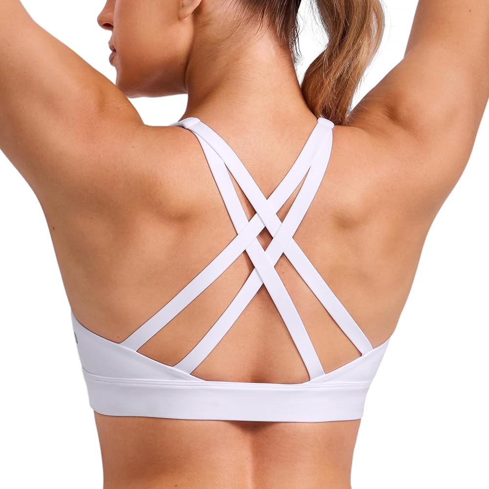 Butterlift Wide Criss Cross Straps Supportive Sports Bras for Women - Medium Impact Strappy Gym P... | Amazon (US)