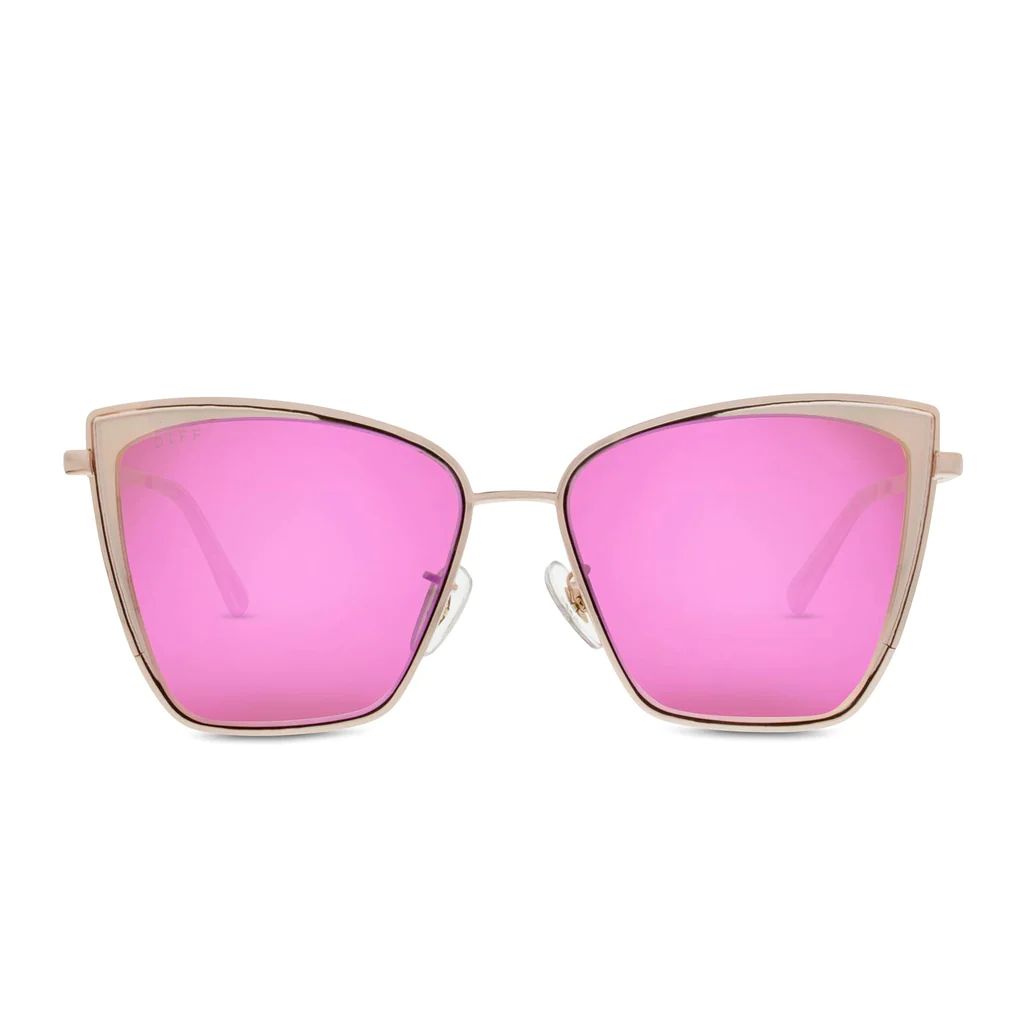 COLOR: rose gold   pink mirror sunglasses | DIFF Eyewear