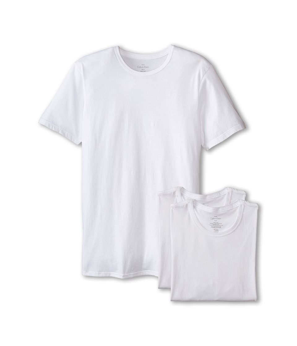 Calvin Klein Underwear - Short Sleeve Cotton Classic Slim Fit Crew (White) Men's T Shirt | Zappos