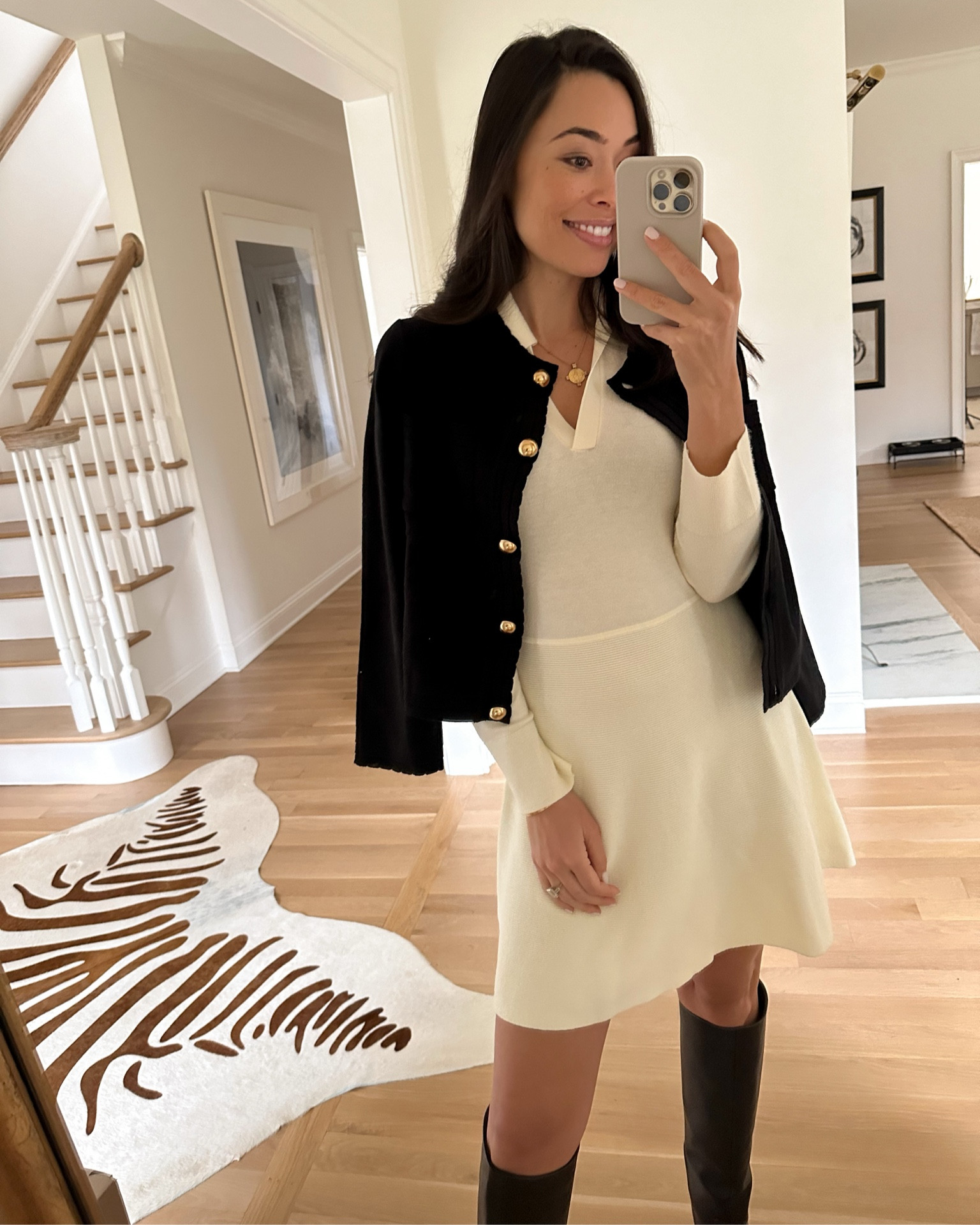 A cream dress and cardigan. Boots, winter boot, winter outfits, Valentine’s Day outfits, knit dress, workwear, classic style, white dress. #WalmartPartner @walmart 

#LTKSeasonal #LTKworkwear #LTKfindsunder50