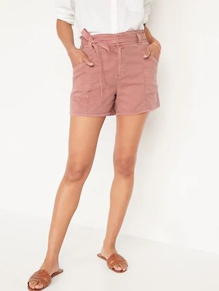 High-Waisted Twill Workwear Shorts for Women -- 4.5-inch inseam | Old Navy (US)